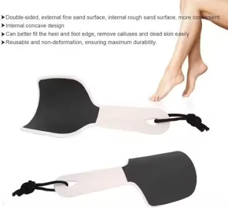 Curved Foot File Callus Remover for Feet, Double Sided Heel File Scraper U Shaped Foot Scrubber Dead Skin Remover ( default, Standard )
