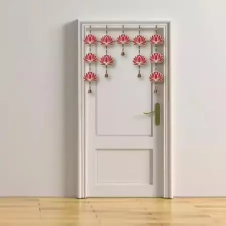 Lotus Hangings for Decoration – Floral Wooden Wall Hanging Set of 5 ( default, Standard )