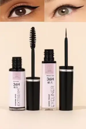 Waterproof Eyeliner & Volumizing Mascara Combo (Pack of 2) ( default, OS )