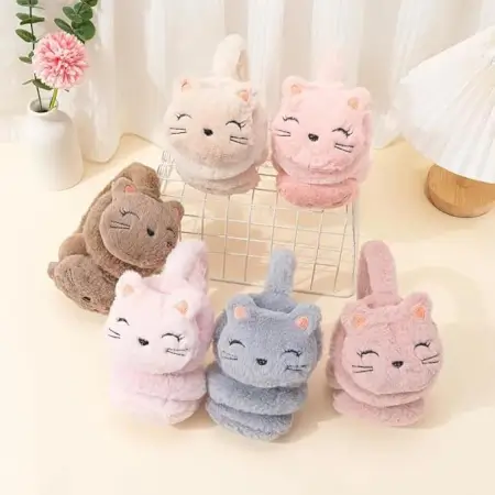 Winter Ear Muffs for Women & Kids - Cozy Plush Ear Covers for Cold Weather ( pink, Standard )