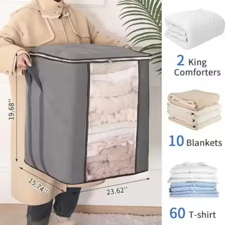 Non-Woven Saree Organizer Storage Bags (Pack of 4) ( default, Standard )