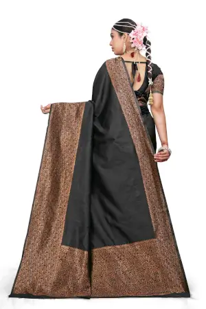 Silk Saree The Royal Black Copper Zari Collection ( black, OS )