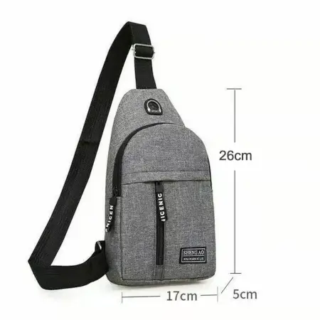 Waterproof Waist Bag, Shoulder Bags USB Charging Earphone Hook Sling Travel Bag (1 Pc) ( default, Standard ).