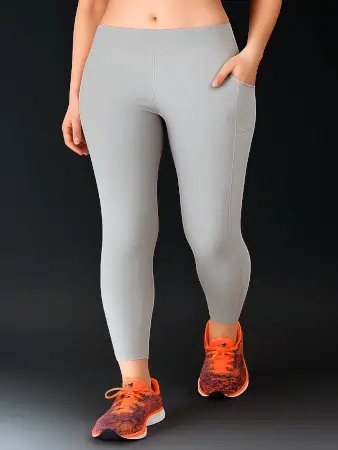 Premium Quality Yoga Tights | Breathable & Stretchable Gym Leggings | Activewear Pants for Girls or Women ( grey, S )