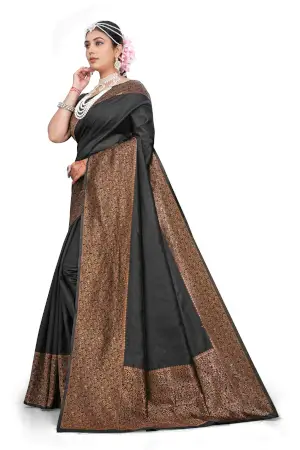 Silk Saree The Royal Black Copper Zari Collection ( black, OS )
