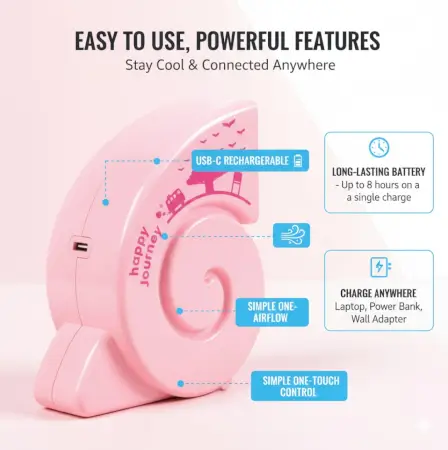 Desktop USB Mini Fan – Cute Bright Color ( default, Standard )