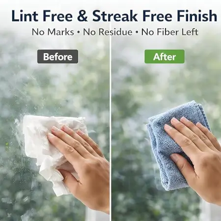 Microfiber Cleaning Cloth Roll – 20 Reusable Tear-Away Towels | Washable Multipurpose Cleaning Wipes for Kitchen, Car, Home & Office | 25 x 25 cm ( default, OS )